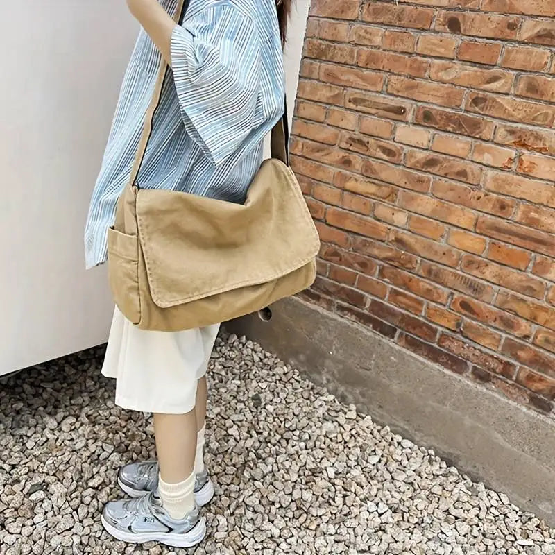 Canvas Messenger Bag for Women Vintage Crossbody Tote - Louie's Joint 