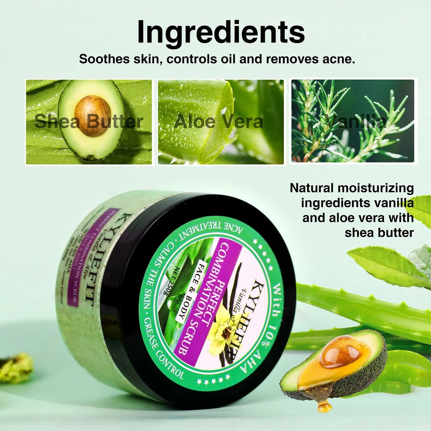 AILKE Premium Organic Scrub Set For Face And Body Care