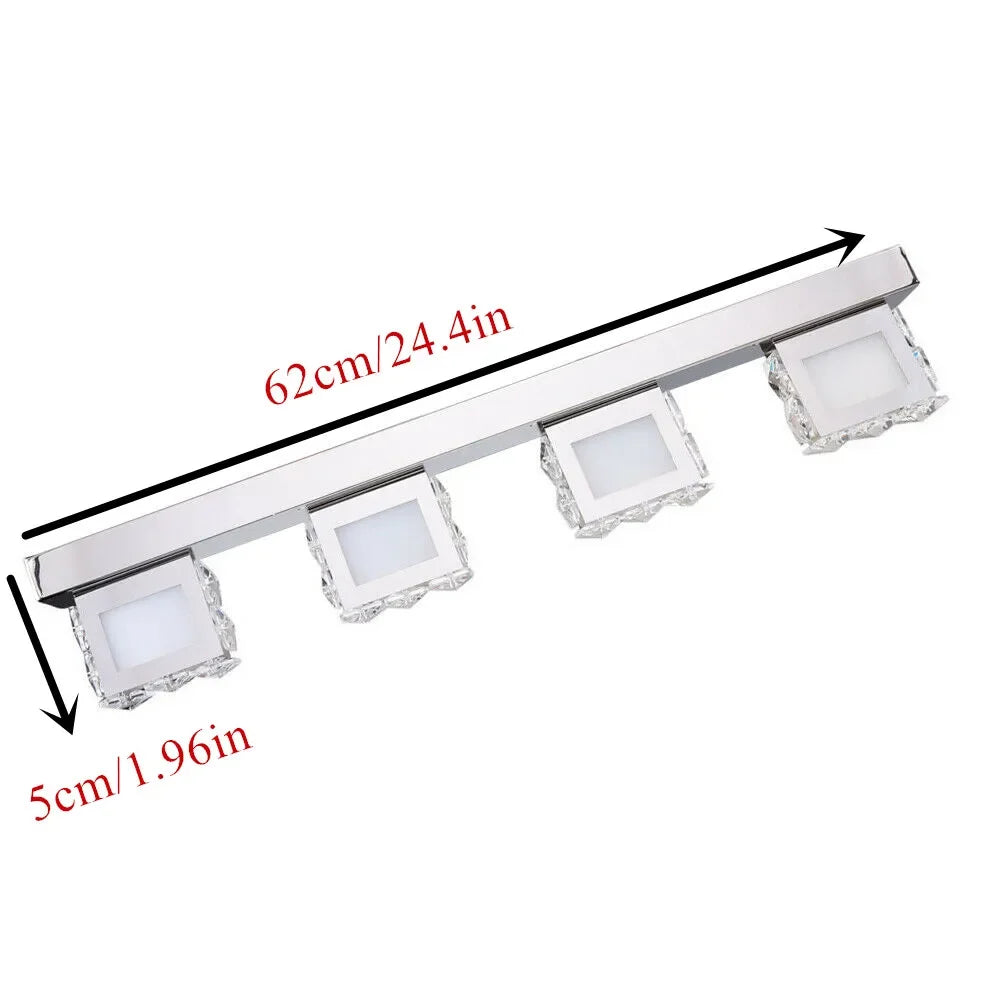 Bymaocar LED Mirror Light For Bathroom Wall Mount Crystal Fixture