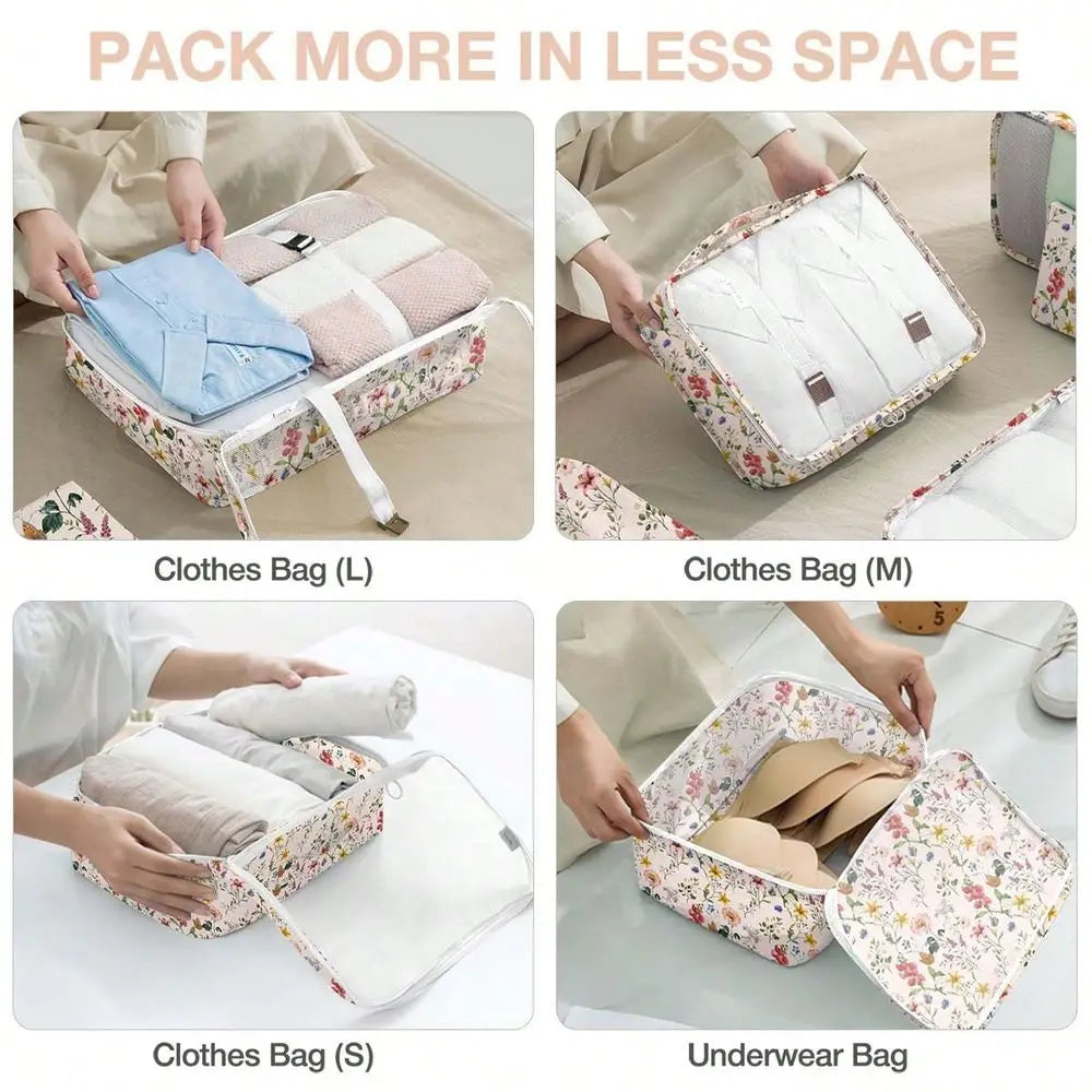 Travel Packing Cubes Set Luggage Organizers Nonwoven