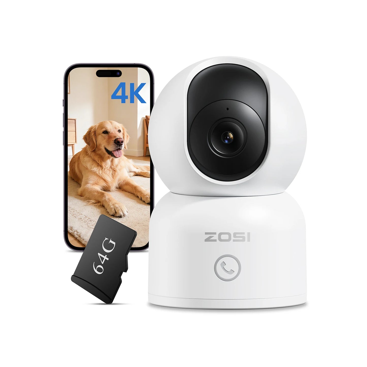 ZOSI 360° Smart Home Security Camera PTZ Auto Tracking Baby Monitor AI Panoramic HD Night Vision Indoor WiFi Surveillance Camera - Louie's Joint 