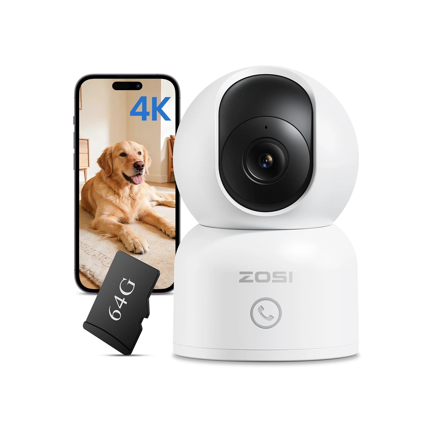 ZOSI 360° Smart Home Security Camera PTZ Auto Tracking Baby Monitor AI Panoramic HD Night Vision Indoor WiFi Surveillance Camera - Louie's Joint 