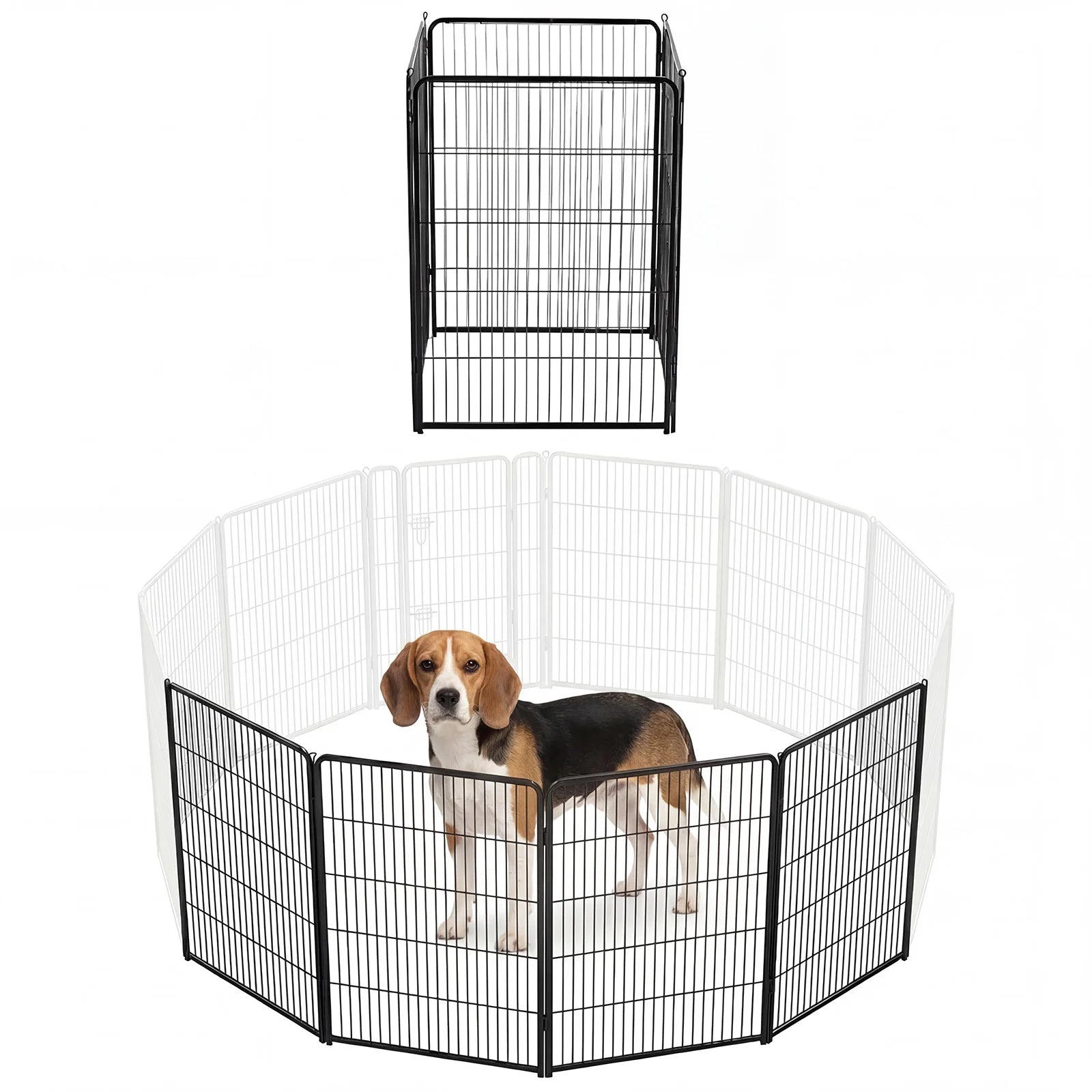 JHK 6 Panels Metal Dog Playpen Pet Fence 24 Inch to 40 Inch Foldable Large Dog Puppy Exercise for Yard Gate Camping Outdoor - Louie's Joint 