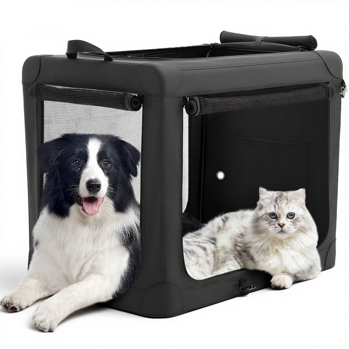 JHK 600D Oxford Fabric Foldable Soft Dog Crate Portable Pet Kennel with 3 Doors Use for Small to Extra Large Dogs Indoor - Louie's Joint 