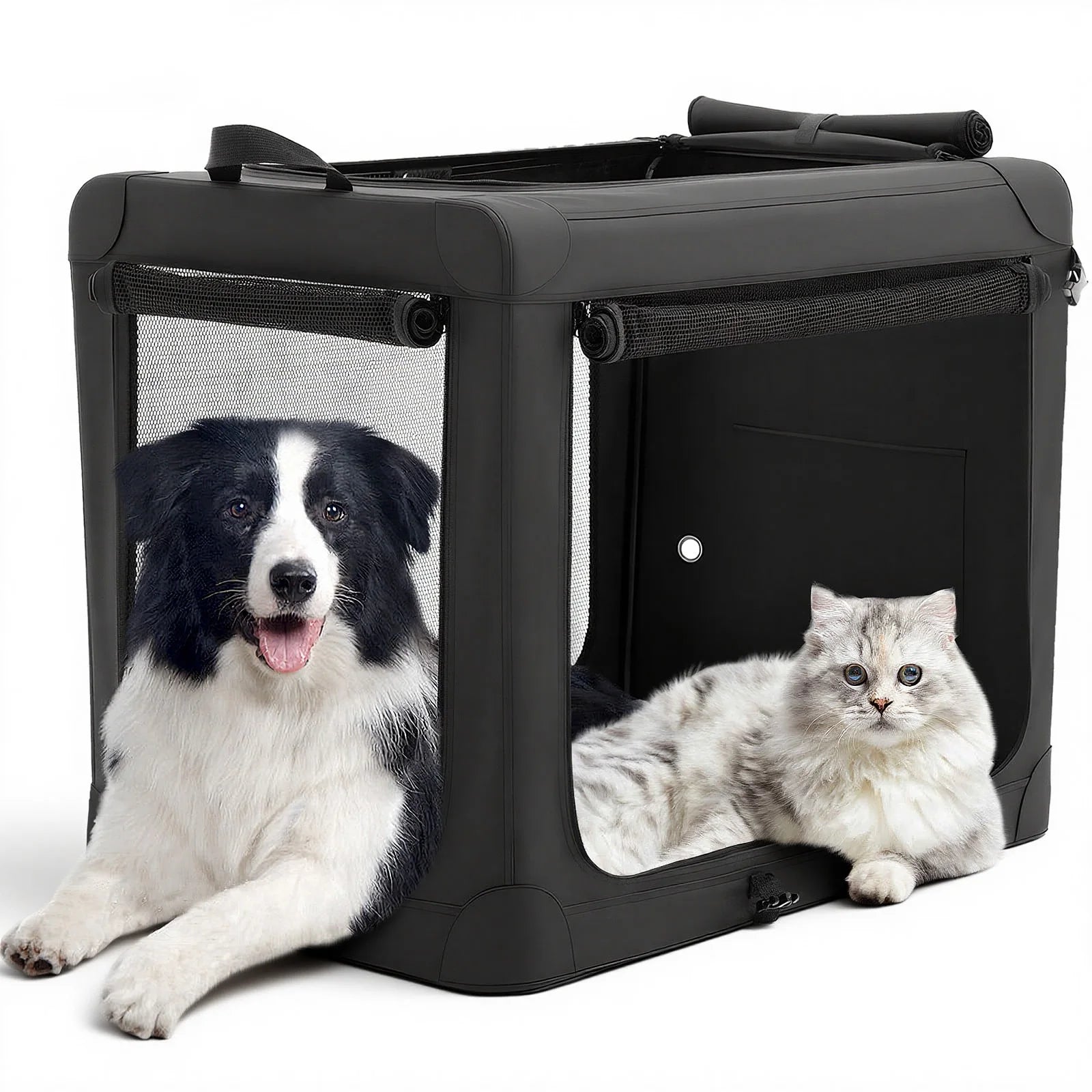 JHK 600D Oxford Fabric Foldable Soft Dog Crate Portable Pet Kennel with 3 Doors Use for Small to Extra Large Dogs Indoor - Louie's Joint 