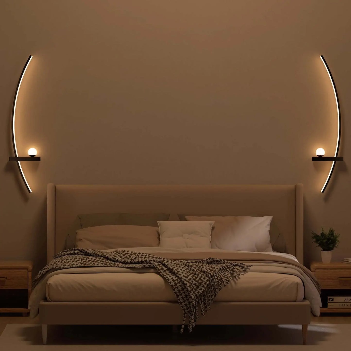 Pair Of Modern Adjustable LED Wall Sconces For Bedroom