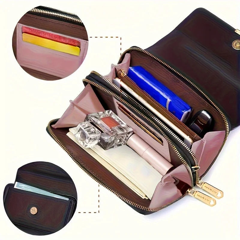 1 Pair Earrings or 2PC(1PC Messenger Bag+1 Pair Earrings )Women's Small Shoulder Crossbody Bag and Elegant Rhinestone 2027 Long Drop Earrings, Mobile Phone Card Wallet Bag,Casual Handbag for Party Birthday,Daily Use Holiday G