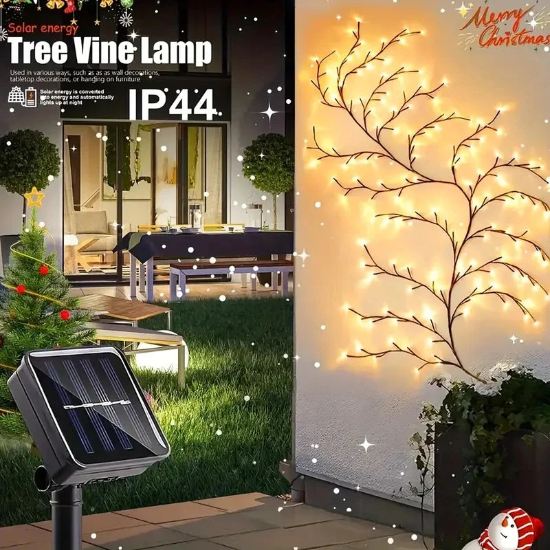 A-Convey Solar Willow Vine Light 72 96 LED 8 Modes Waterproof