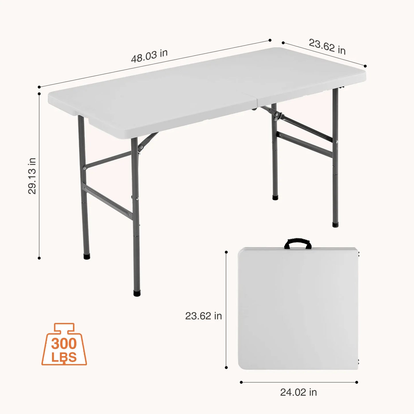 JHK Portable Folding Table With Carry Handle For Outdoor Use