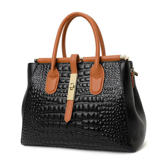 Aidrani Crocodile Pattern Women's Handbag Genuine Leather Tote