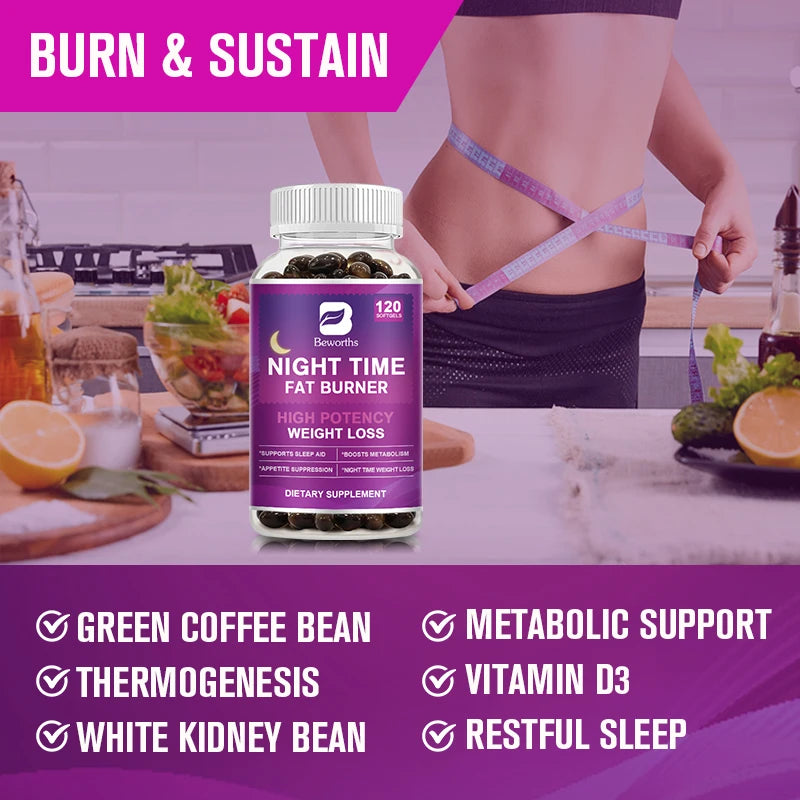 Beworths Night Time Fat Burner Capsules 120 Count