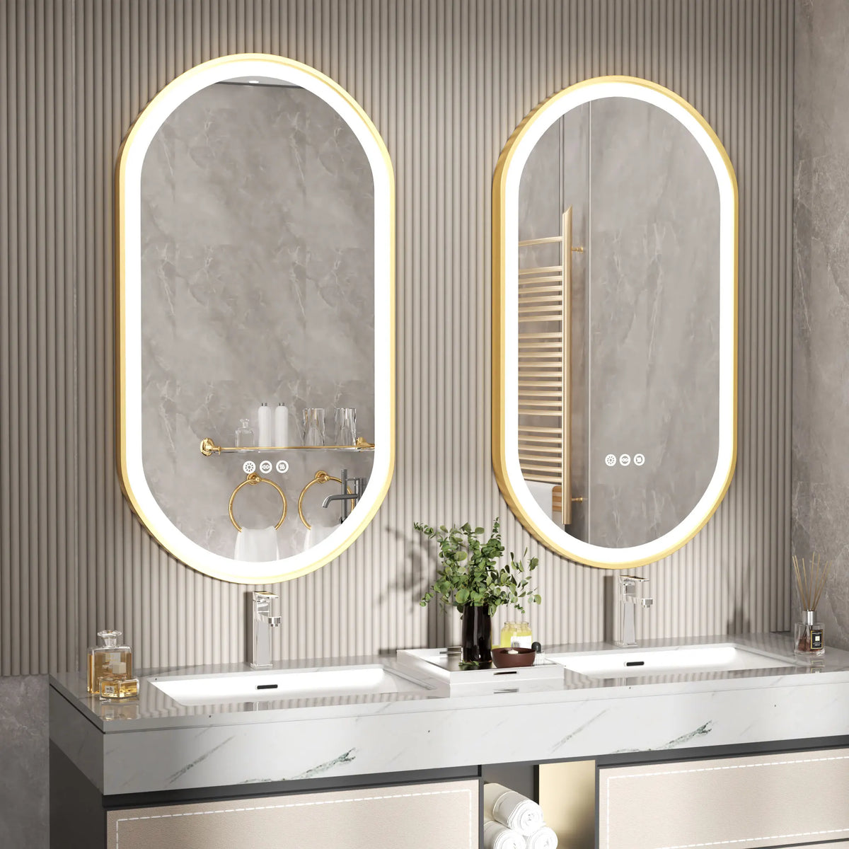 Wisfor Oval LED Bathroom Mirror With Dimmable Anti Fog Lighting