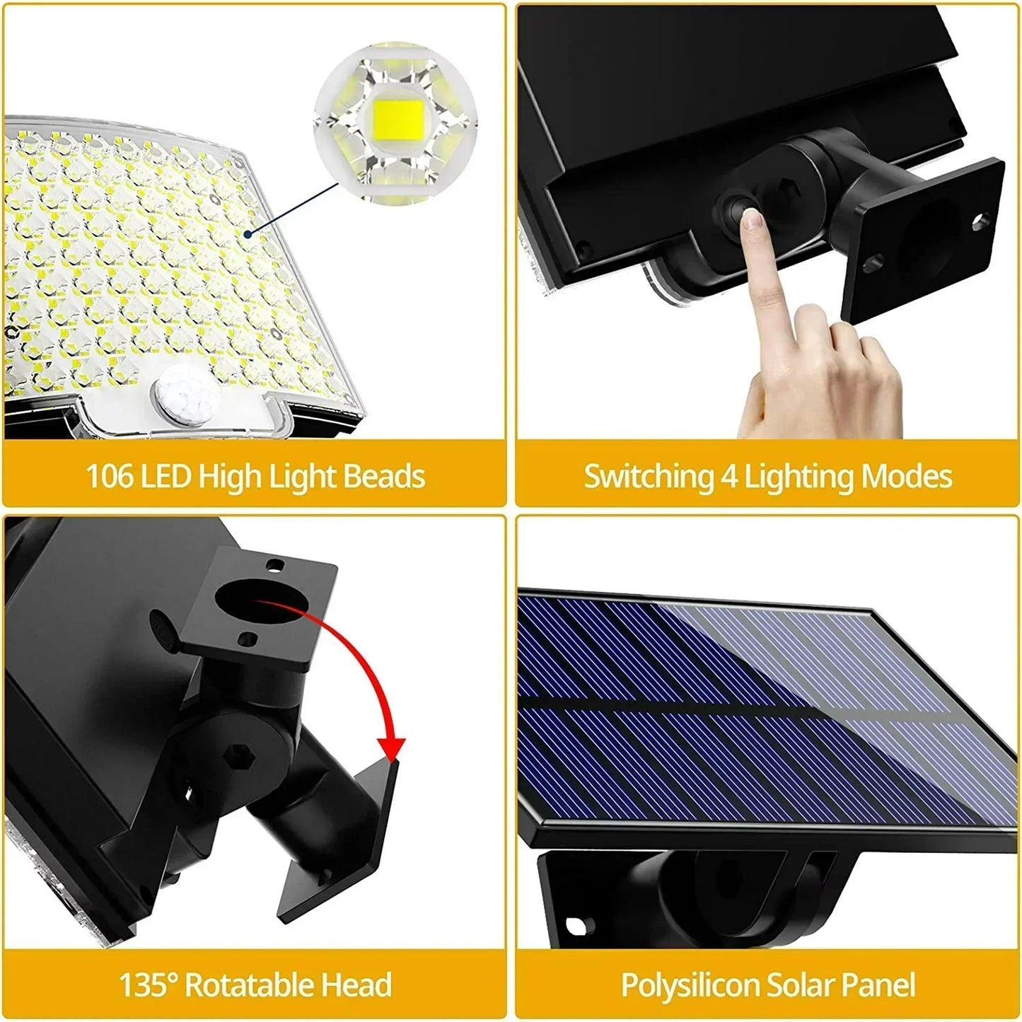 SZRSTH IP65 Solar Outdoor Light With Motion Sensor And Remote