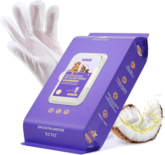 Pet Grooming Wipes For Dogs And Cats, Hypoallergenic Coconut Scent, 20 Count