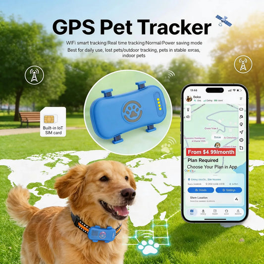 WANWAYTECH GPS Pet Tracker 4G For Dogs And Cats RealTime