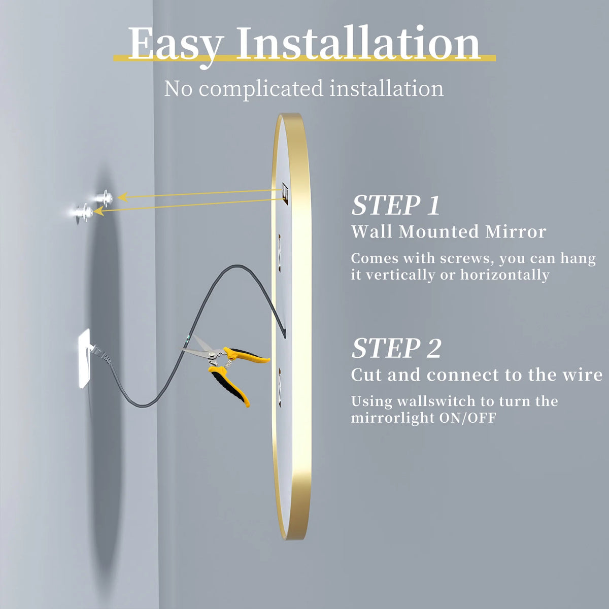 Wisfor Oval LED Bathroom Mirror With Dimmable Anti Fog Lighting