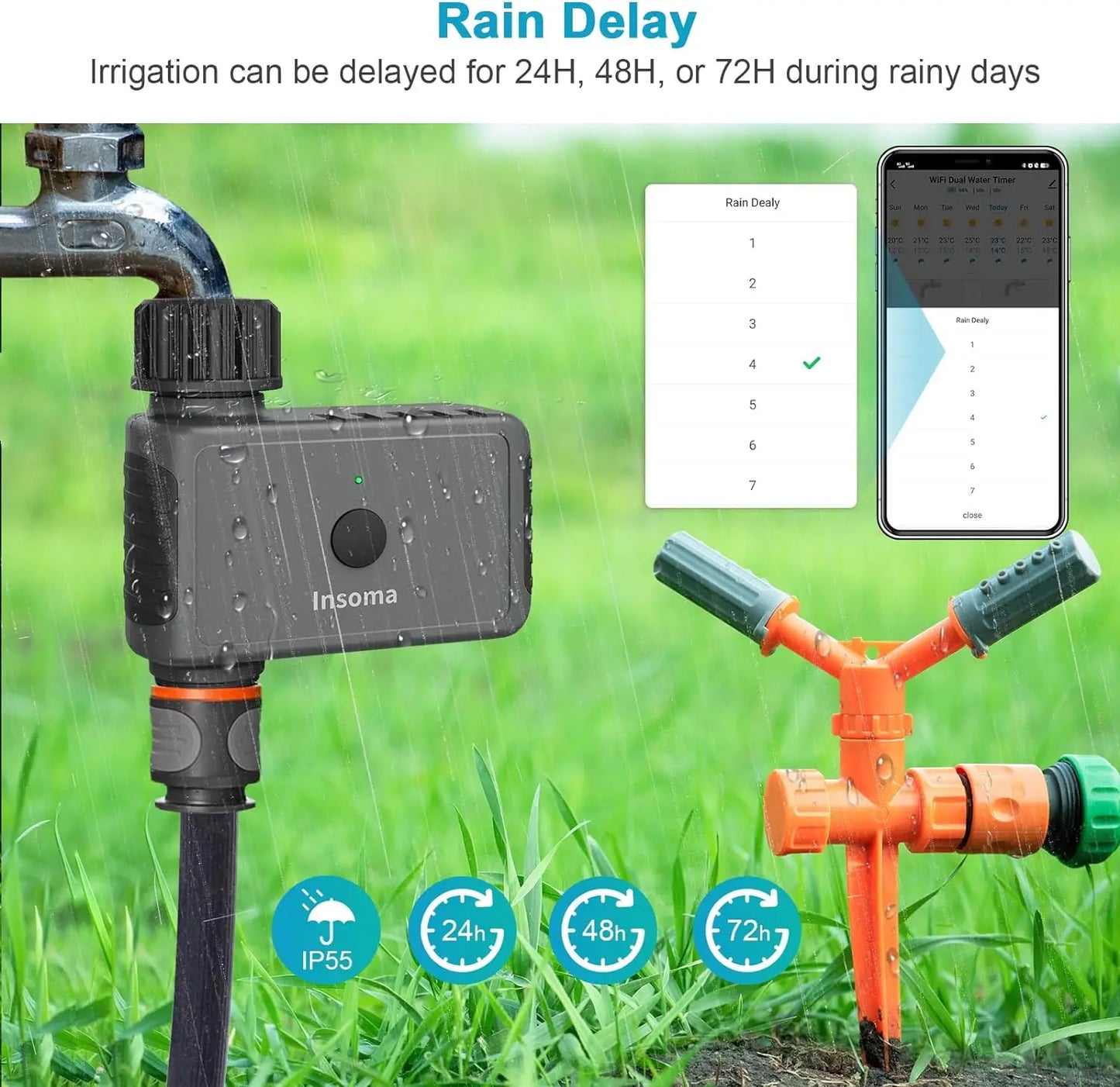 Insoma WiFi Automatic Garden Water Timer With Alexa