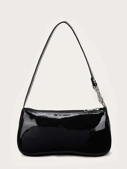Retro Solid Color PU Leather Shoulder Bag Fashionable Women's Casual Designer Hobo Underarm Bag Handbag