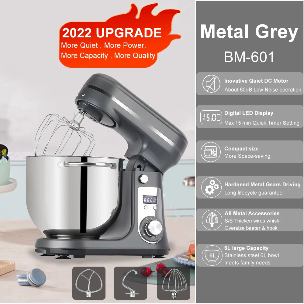 Biolomix Stand Mixer Kitchen Appliance 6 Speed 1200W Pro