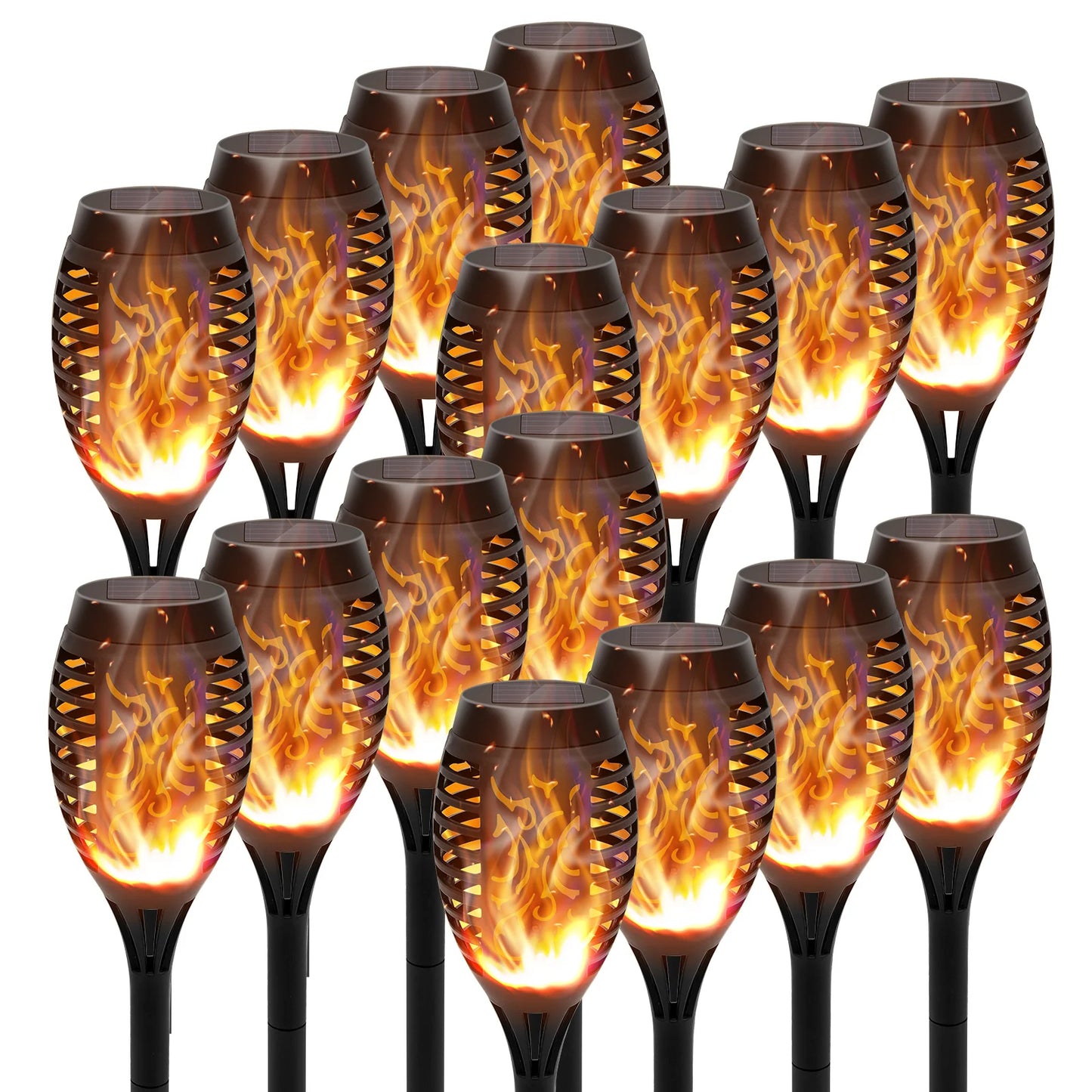 Solar Flame Torch Lights LED Flickering Outdoor Decoration