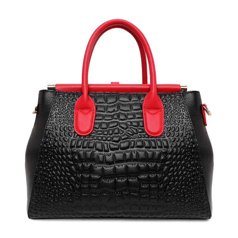 Aidrani Crocodile Pattern Women's Handbag Genuine Leather Tote