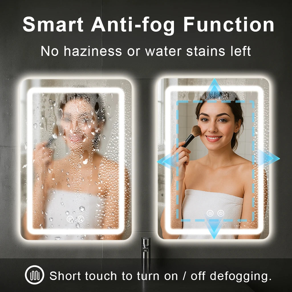 Mygiivovo LED Backlit Fogless Bathroom Vanity Mirror