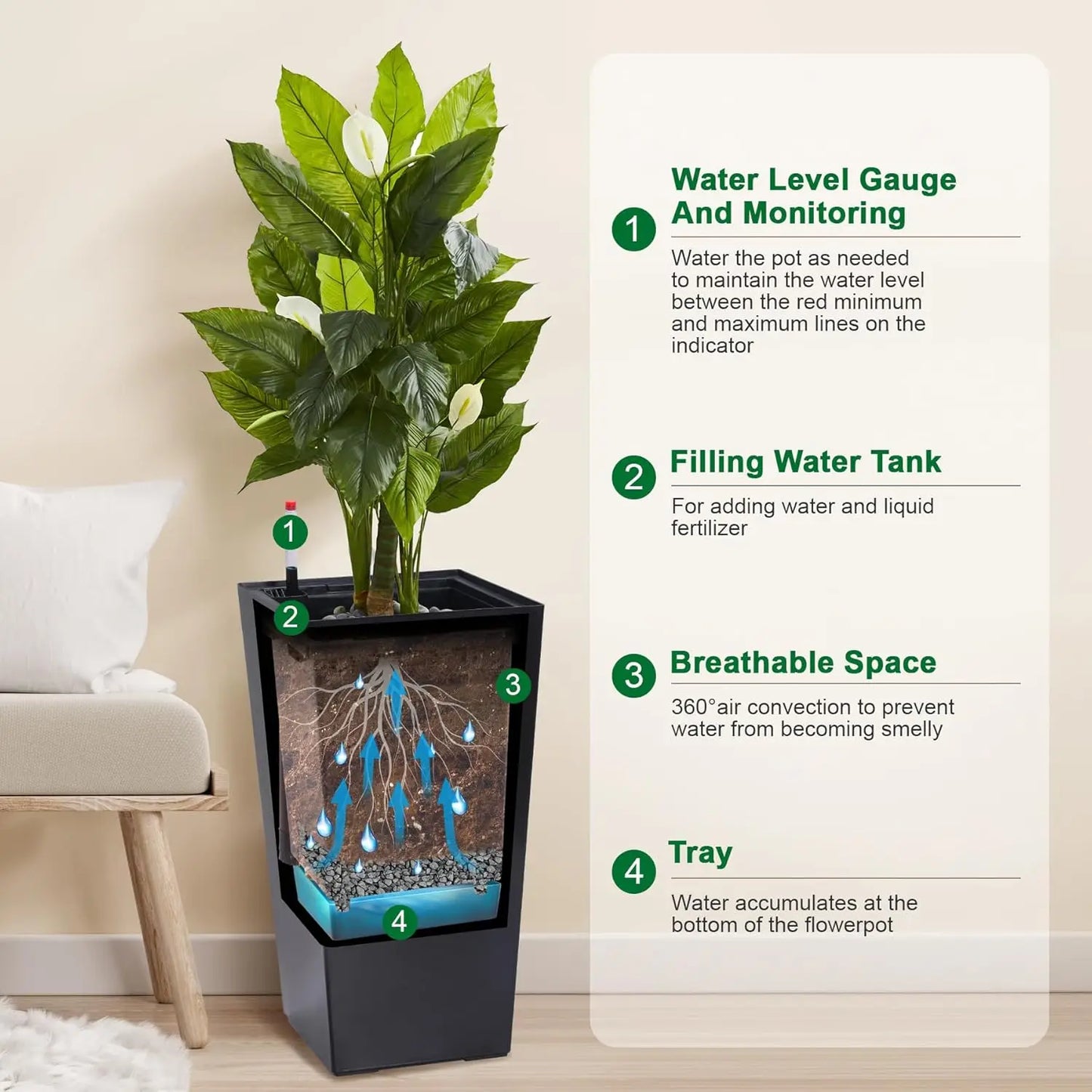 HobbyLane Planter With Shelf Insert For Indoor Outdoor