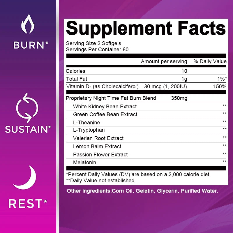 Beworths Night Time Fat Burner Capsules 120 Count