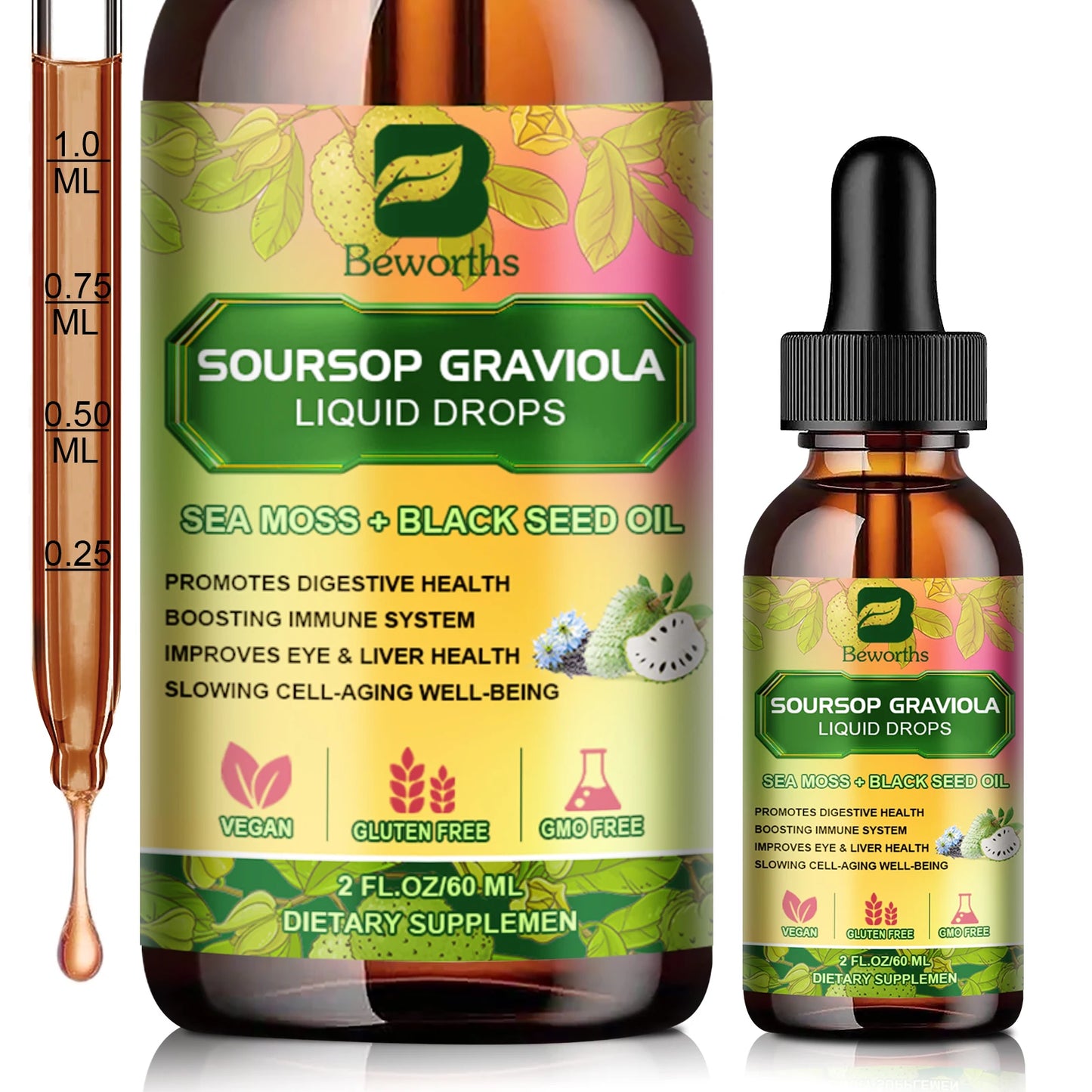 Beworths Soursop Graviola Extract Drops for Immunity and Kidney Health