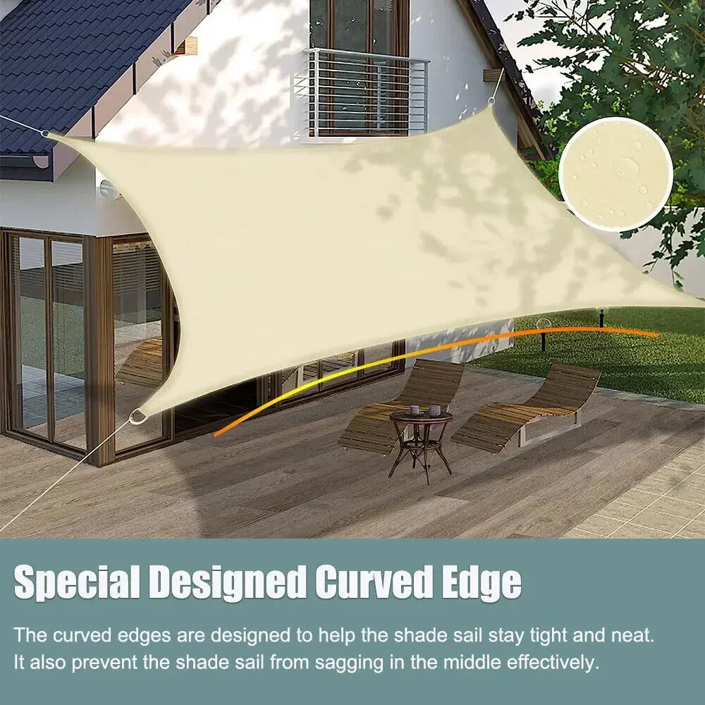 Waterproof Shade Sail Outdoor Canopy For Patio Garden Sun Shelter