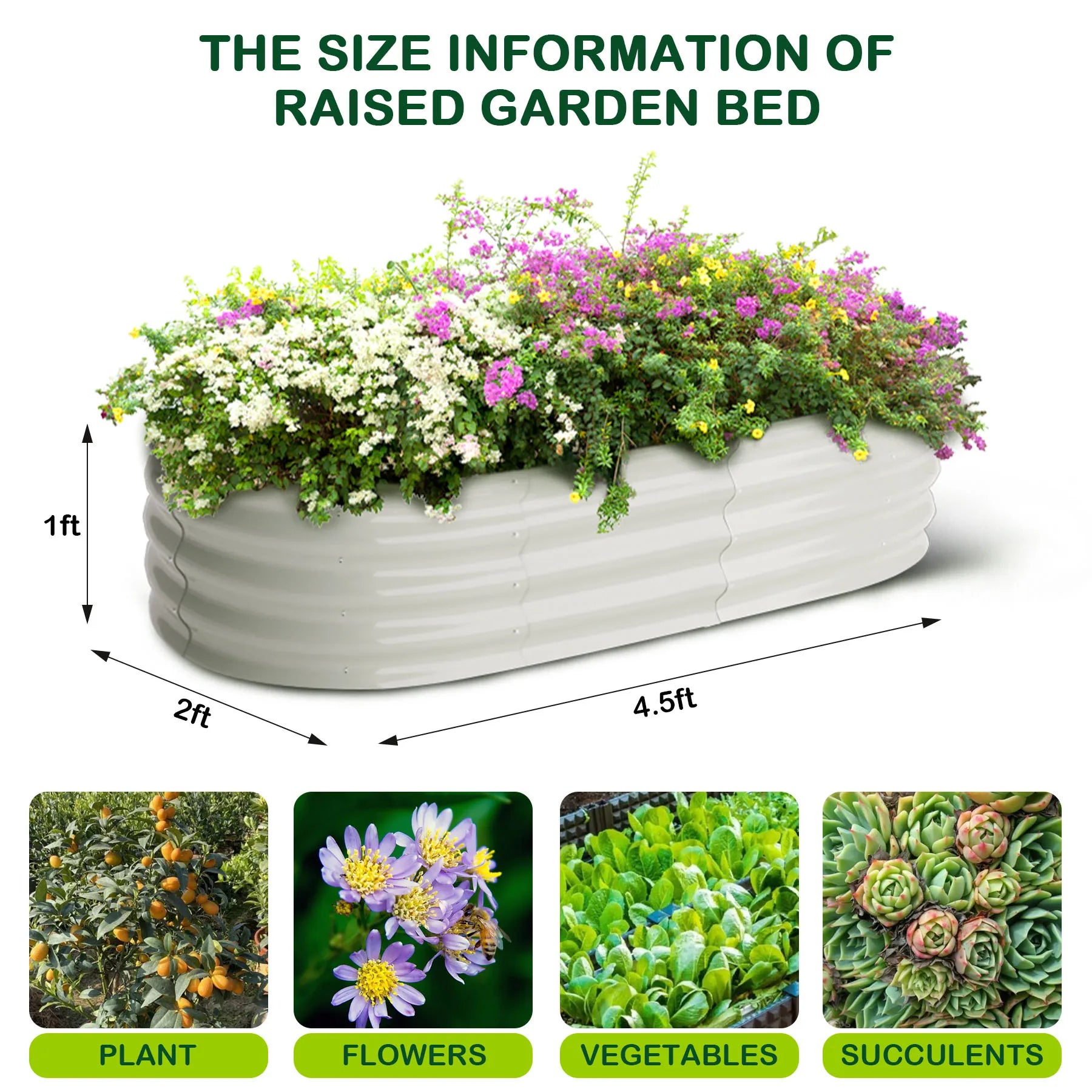 HiMISS 2-Pack Galvanized Steel Raised Oval Bed With Open Base - Louie's Joint 