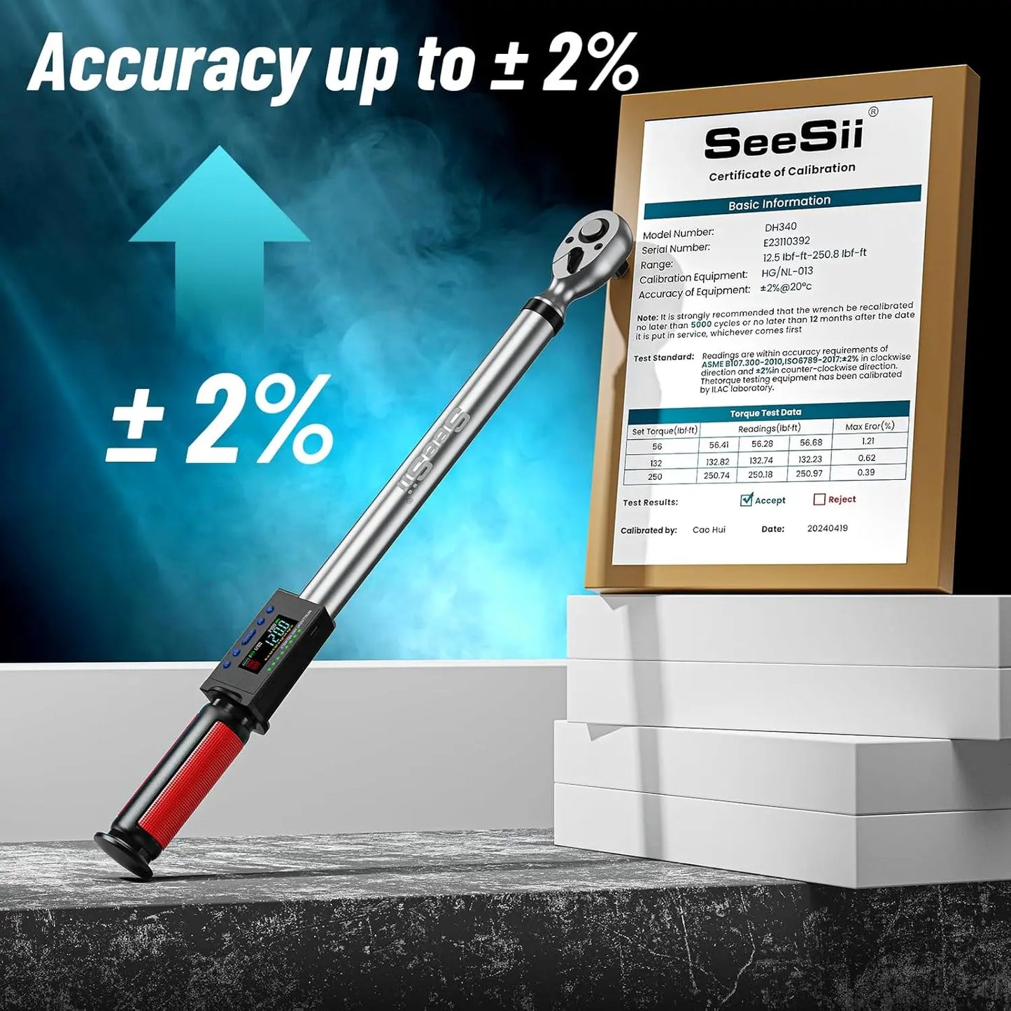 Seesii Digital Torque Wrench 340Nm With 3 Modes Car Care