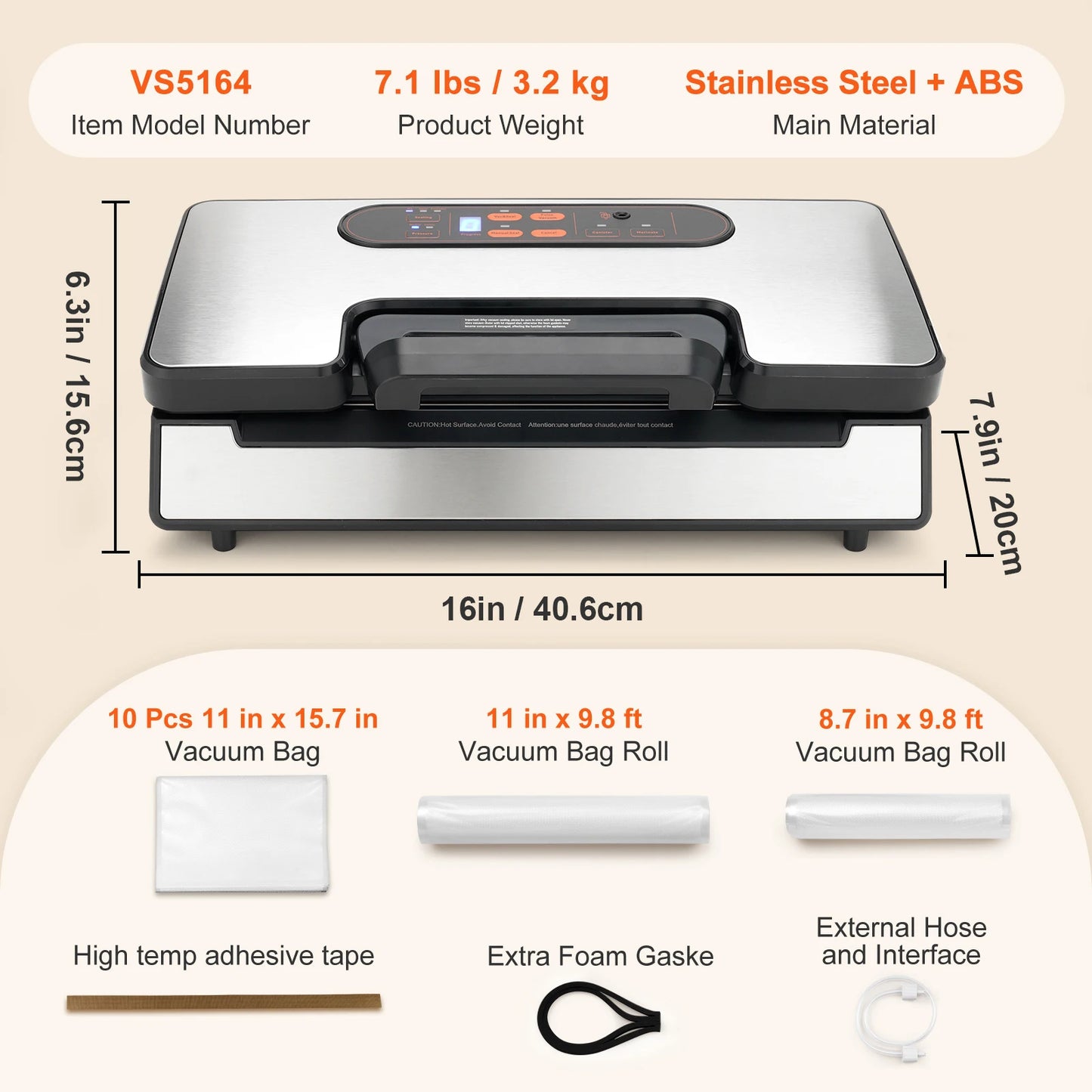 SucceBuy 90Kpa 130W Vacuum Sealer Food Packaging Machine with Free 10pcs Vacuum bags for Household Kitchen Vacuum Food Sealing - Louie's Joint 