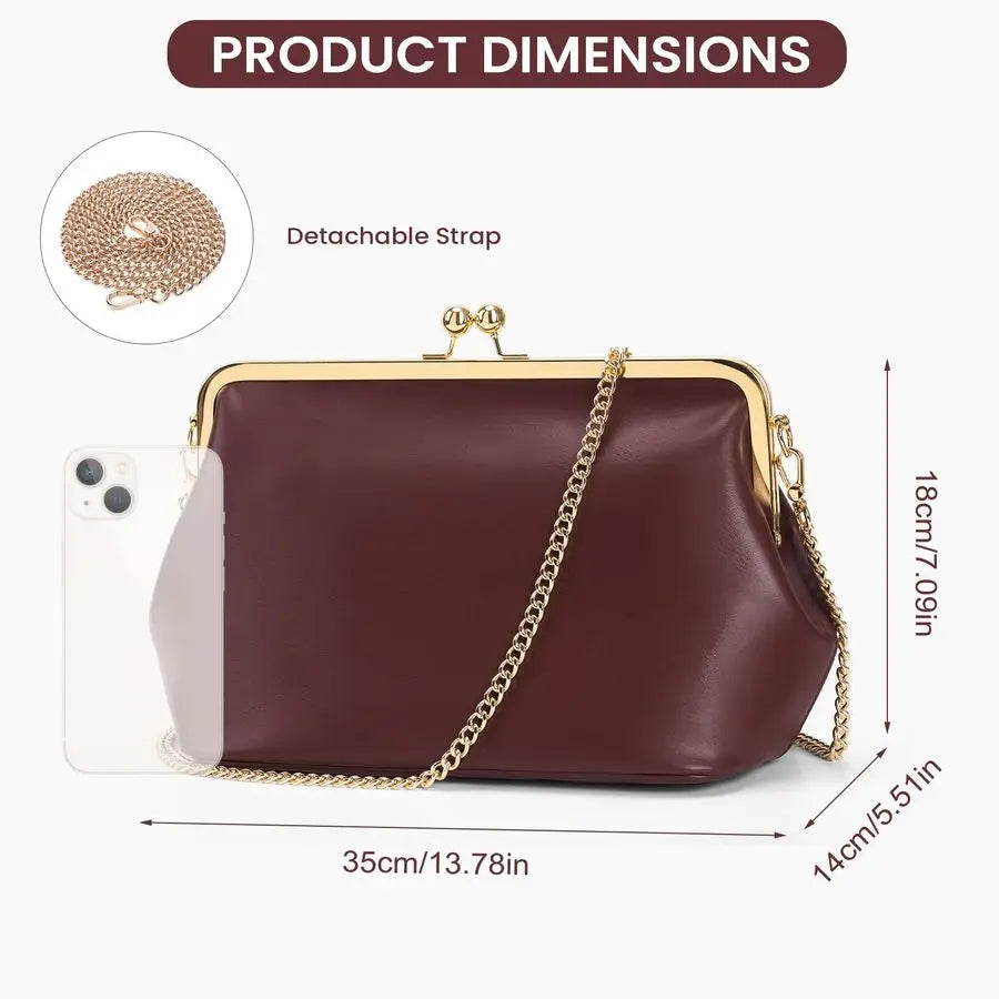 PU Crossbody Bag Clasp Messenger Tote Purse For Everyday Use