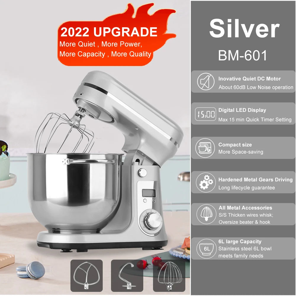 Biolomix Stand Mixer Kitchen Appliance 6 Speed 1200W Pro