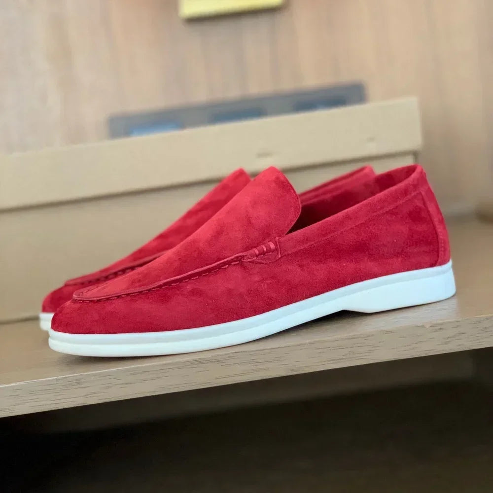 Suede Leather Women Loafers Casual Soft Sole Flats