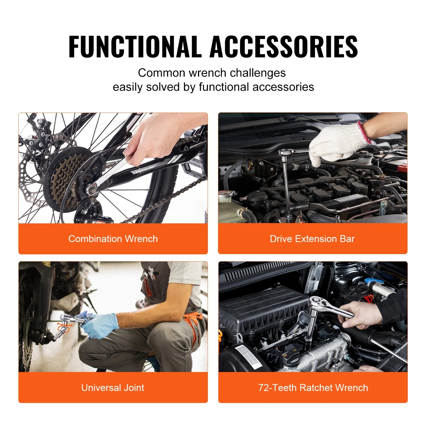 SucceBuy Mechanics Tool Set With 450Pcs SAE And Metric Sockets
