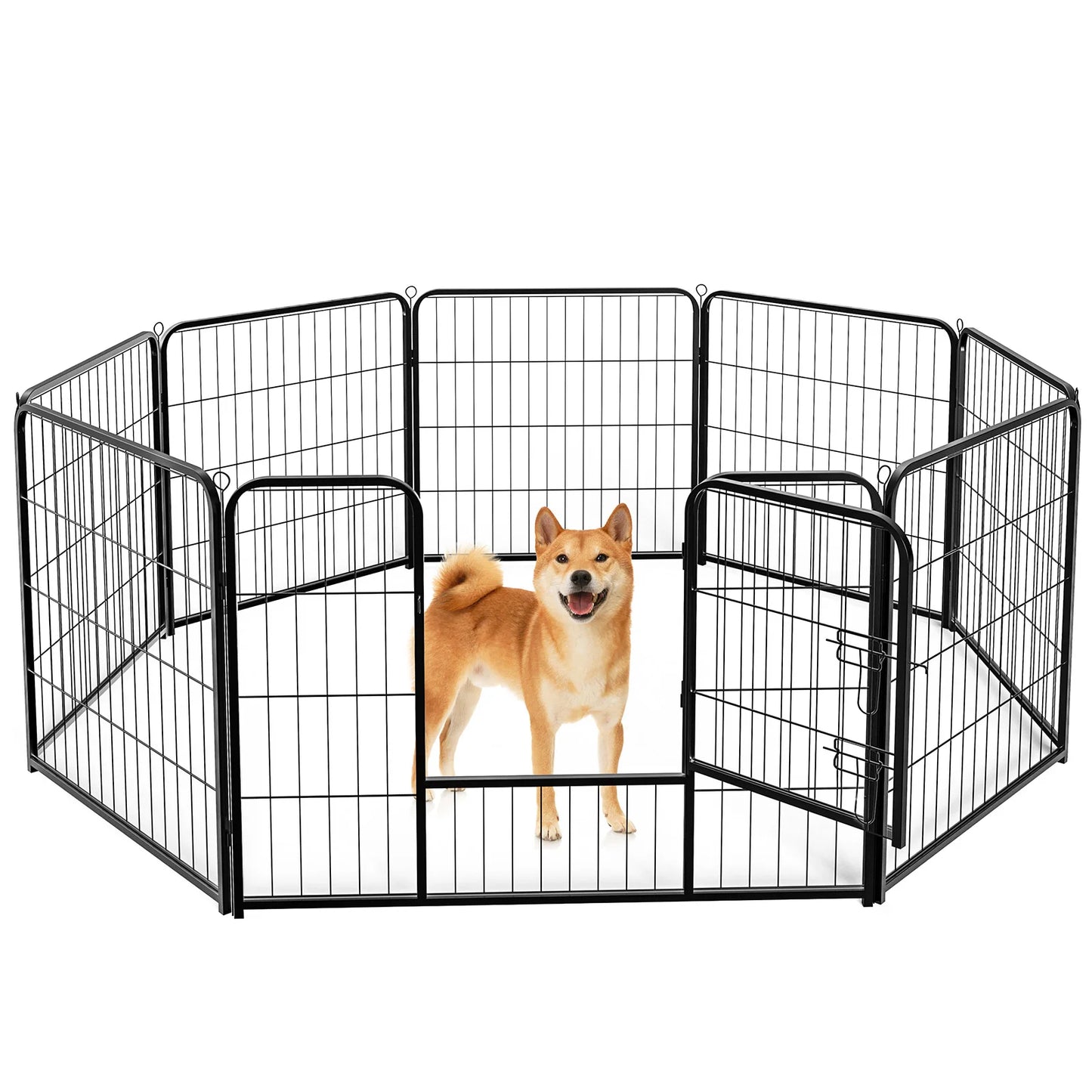 JHK Metal Dog Playpen 8 Panels Foldable Pet Fence Outdoor