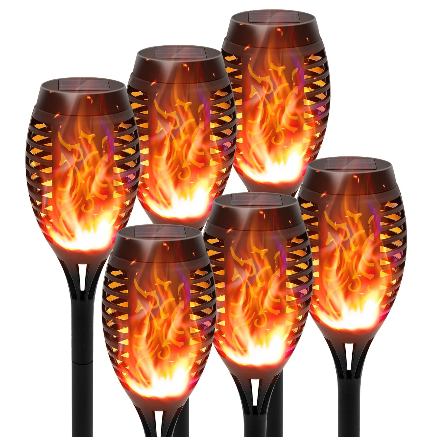 Solar Flame Torch Lights LED Flickering Outdoor Decoration