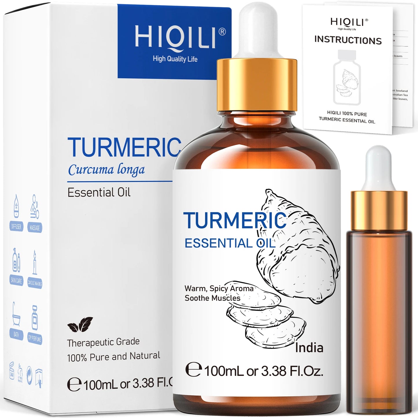 HIQILI Turmeric Essential Oil For Diffuser And Humidifier