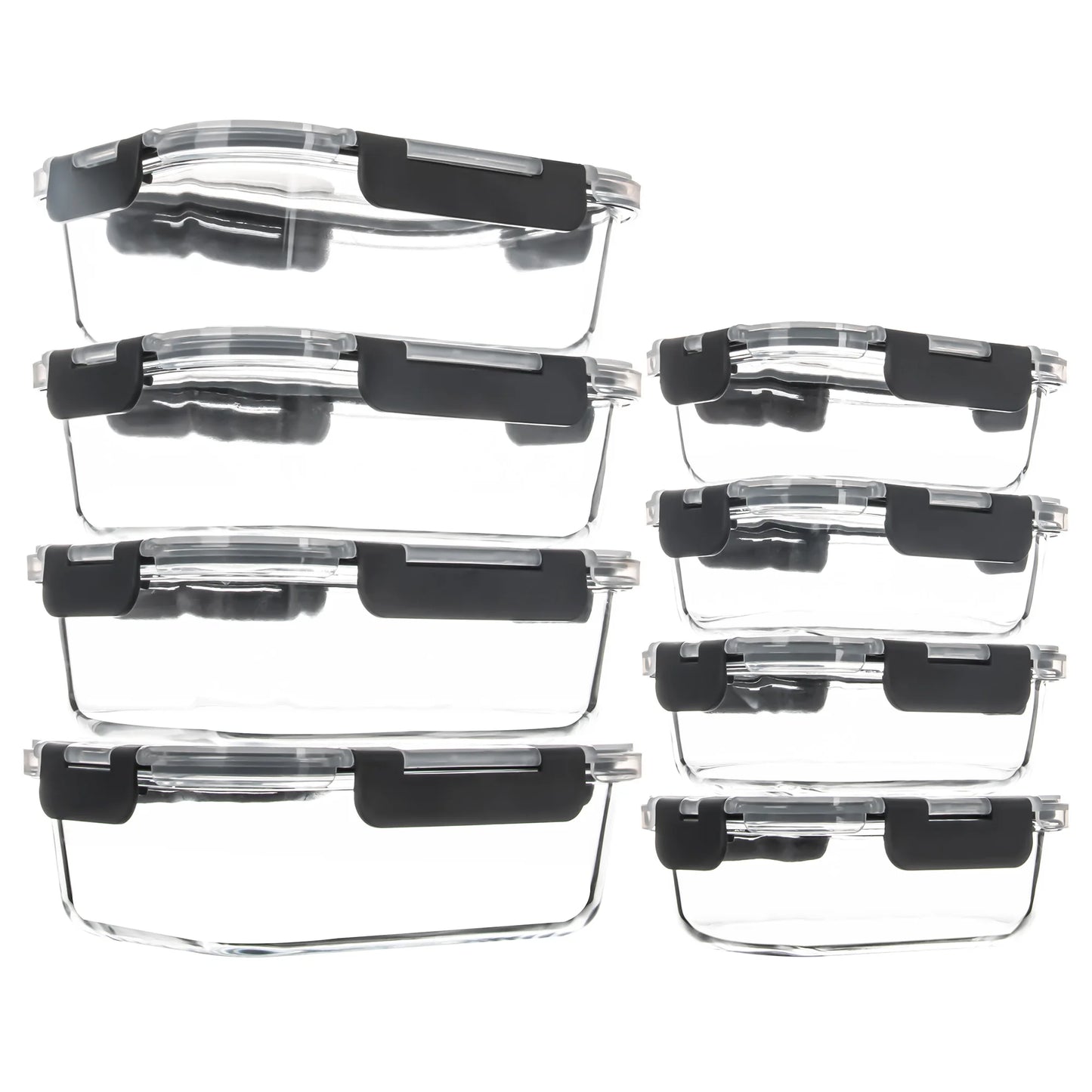 Borosilicate Glass Food Storage Containers Set BPA Free Leakproof