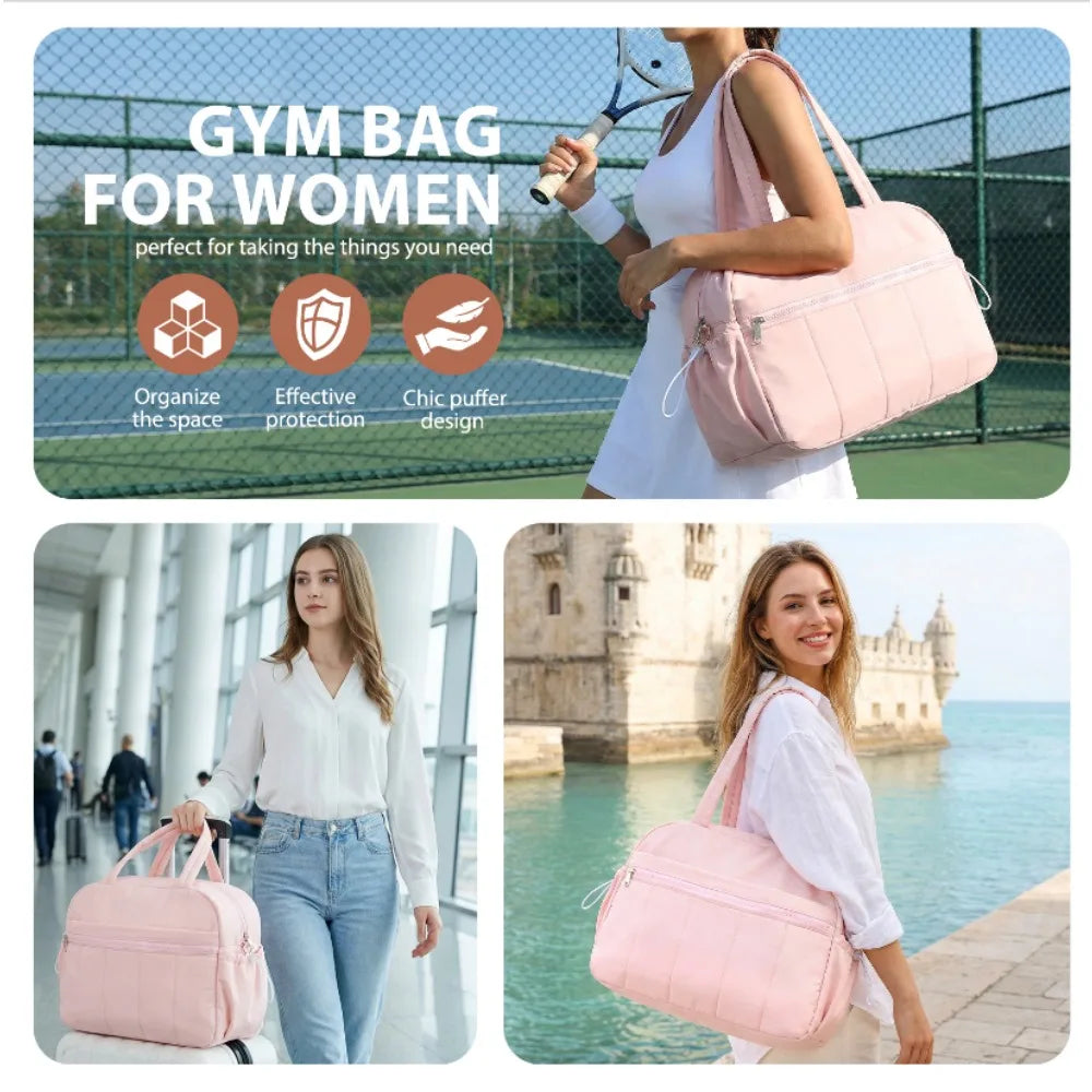 Women Travel Duffel Bag With Wet Pocket Lightweight Weekender