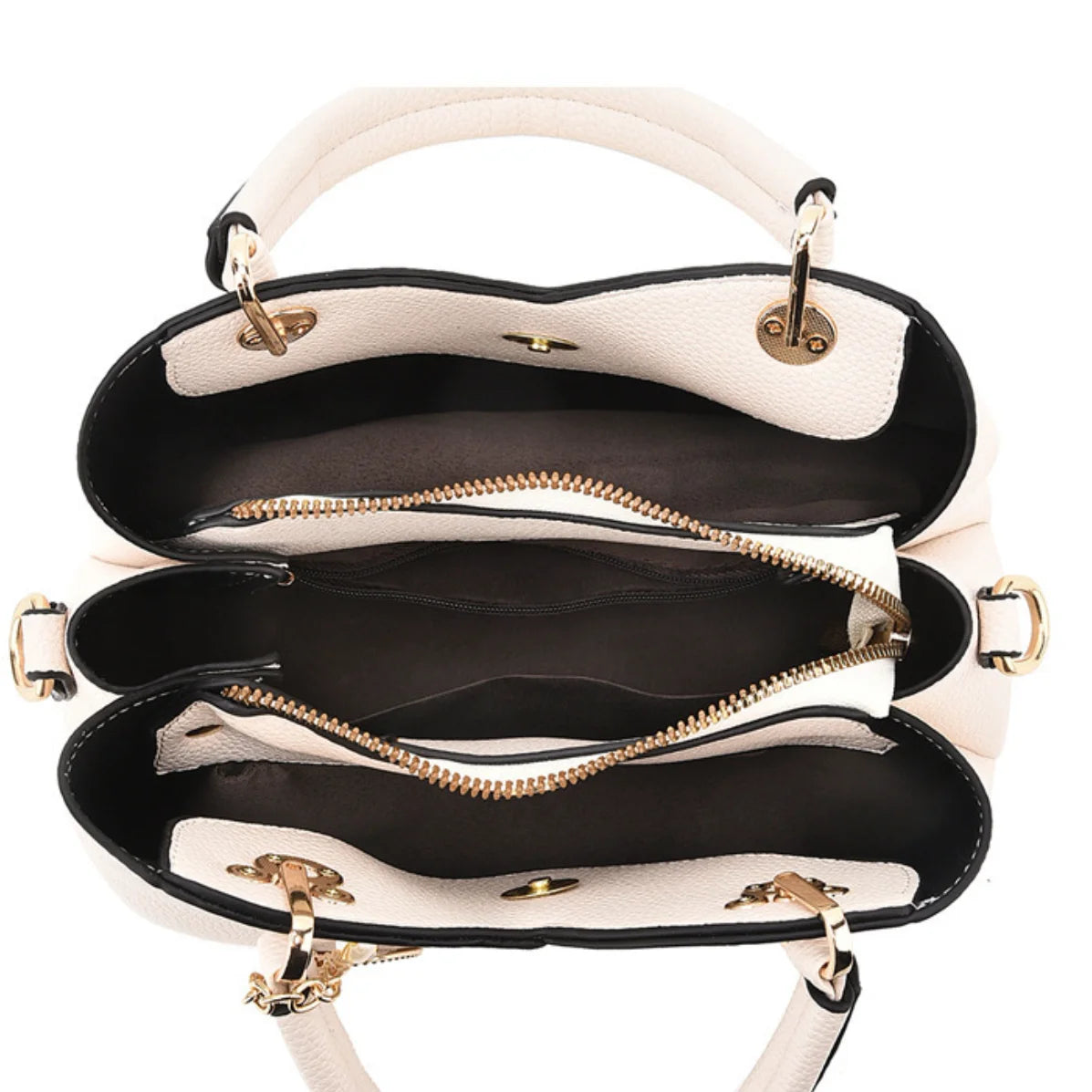 Lychee Pattern PU Leather Handbag For Women Daily Use