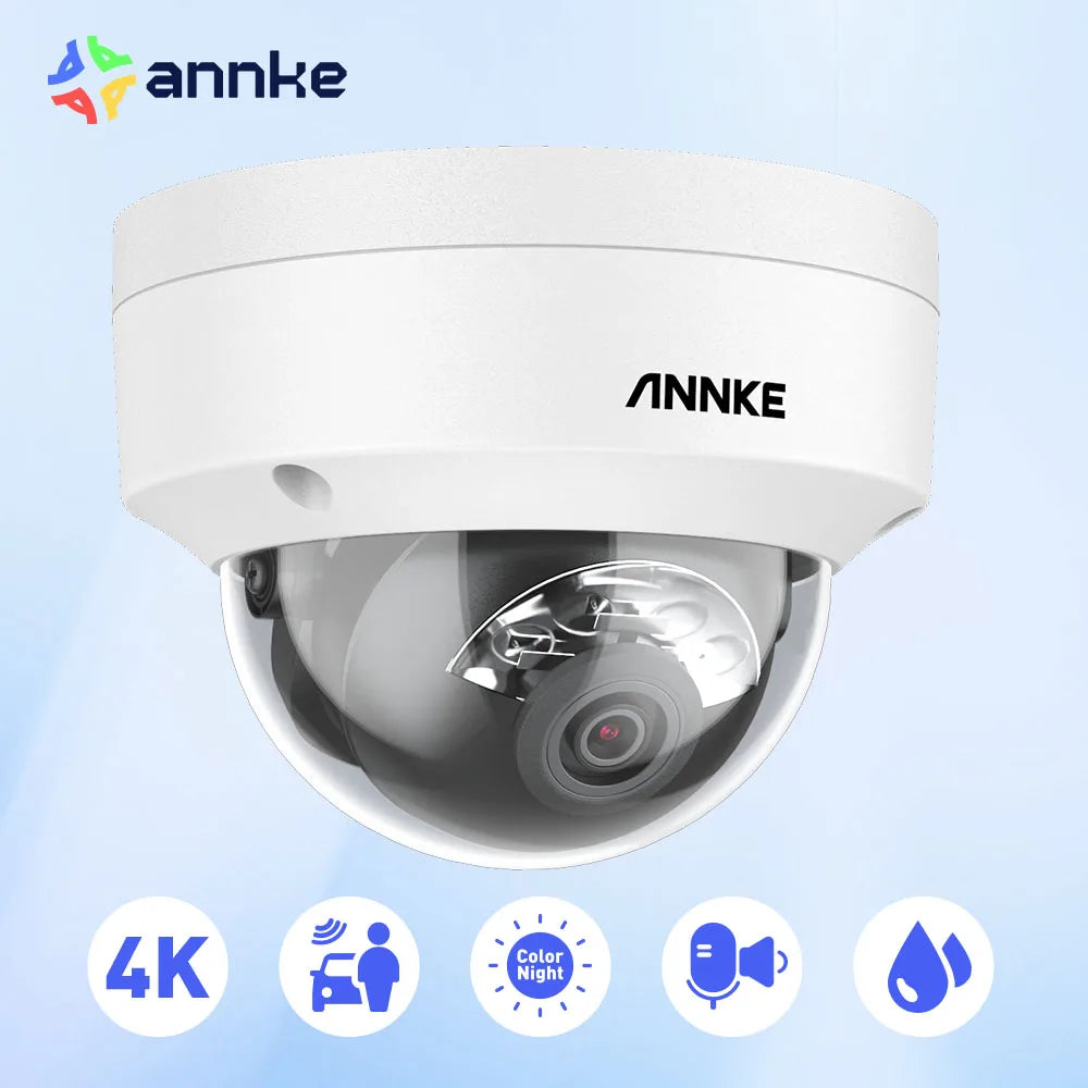 ANNKE 4K Smart Dual Light Network Camera IP67 IK08 Built-in Mic 8MP POE IP Cameras Motion detection H.265+ Smart Home 4mm - Louie's Joint 