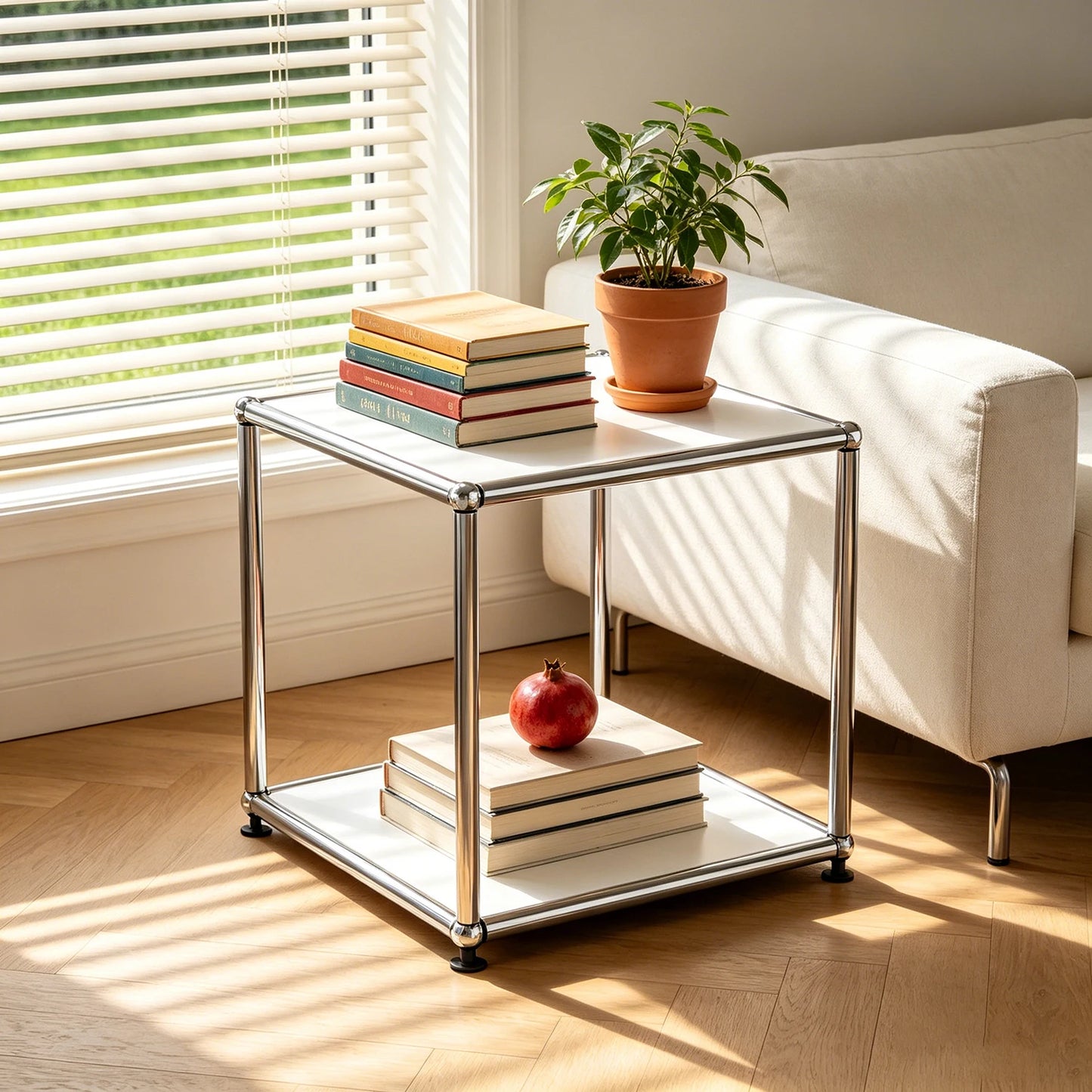 Furgle Modern Minimalist Metal Frame Side End Table