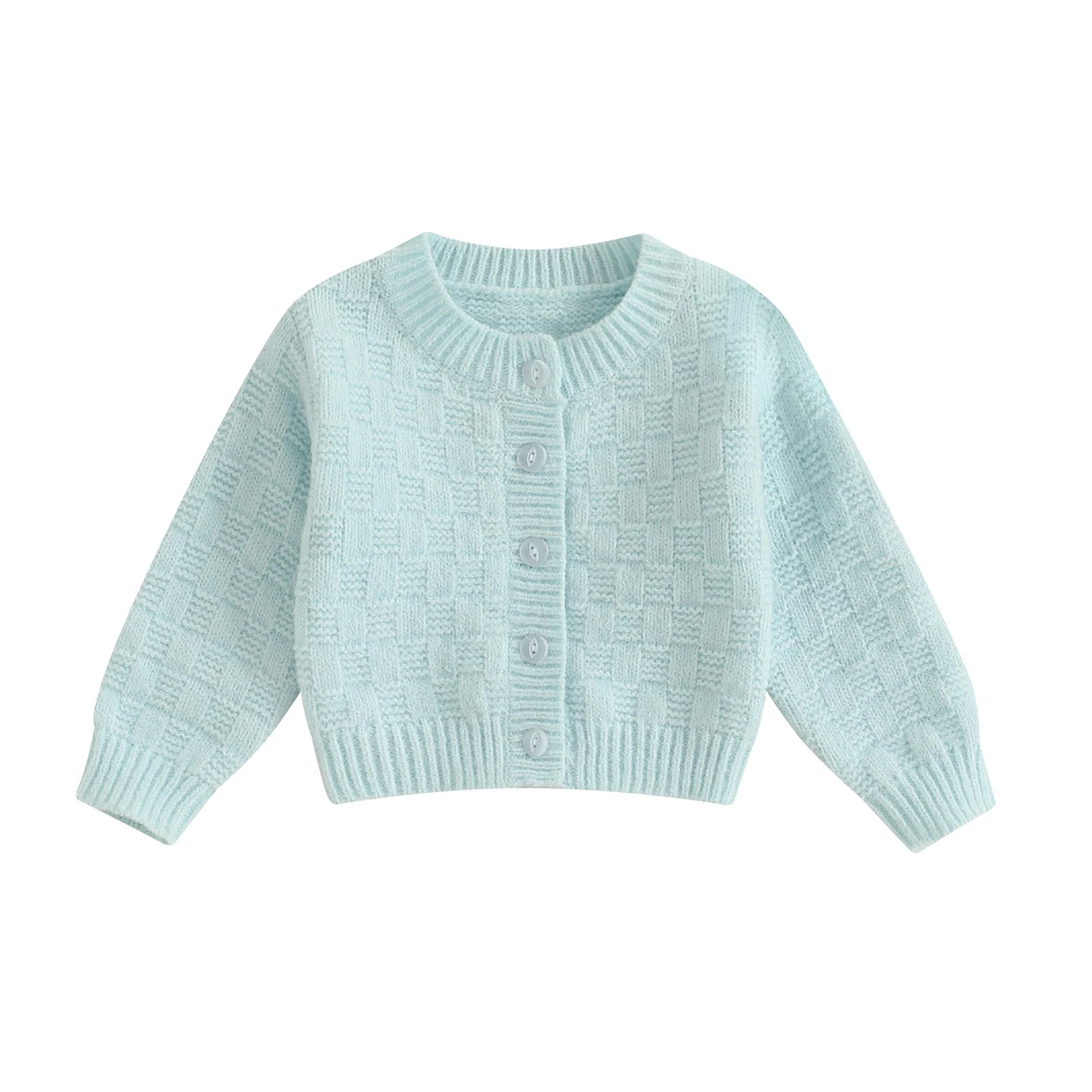 Unisex Kids Cable Knit Long Sleeve Cardigan For Autumn Winter