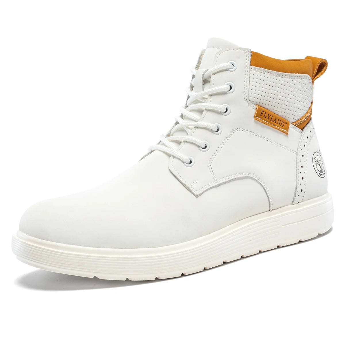 FLYLAND Men's Fashion Vintage Classical Genuine Leather Handmade Chukka Boots Daily Casual Work Office Shoes