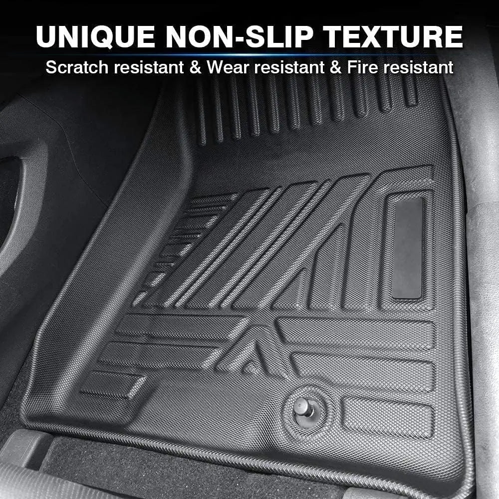 3PCS All Weather Rubber Car Floor Mats For Accord 8th Gen 2008-2013 3D Raised Edges Waterproof Non-Slip Heavy Duty Car Mats Flexible Floor Liners