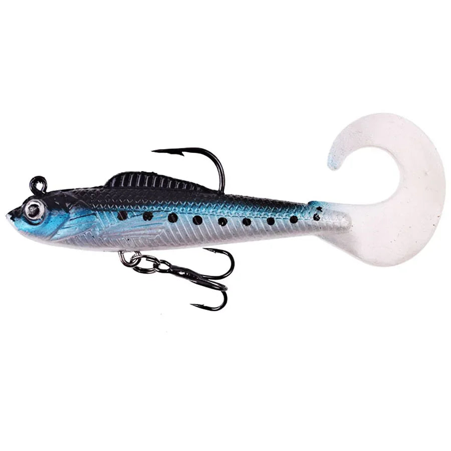 BODECIN 6Pcs Wobblers Soft Silicone Baits For Sea Bass Fishing