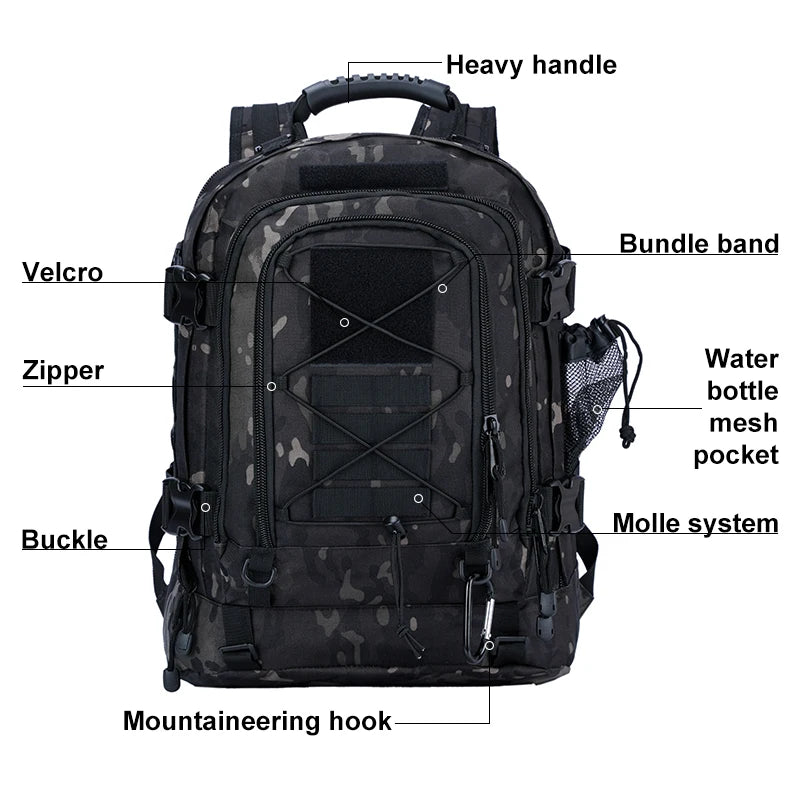 Tactical Backpack Military Molle Assault Pack for Hiking and Travel